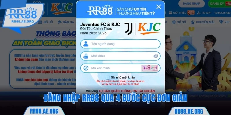 Điền đầy đủ thông tin để đăng nhập RR88